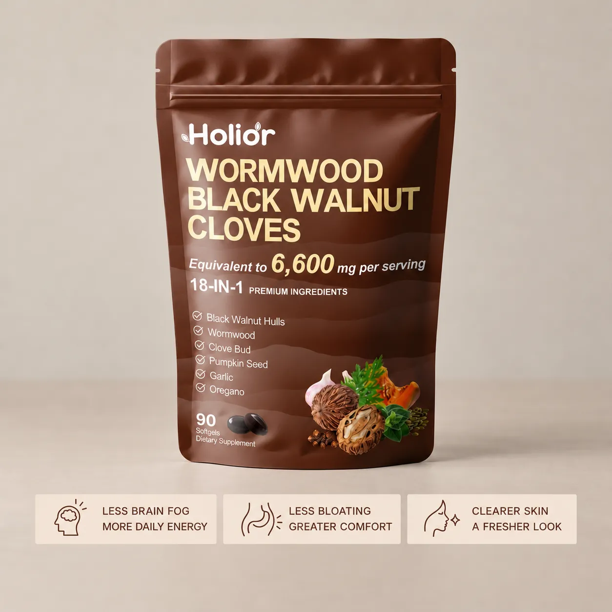 Wormwood Black Walnut Cloves pouch